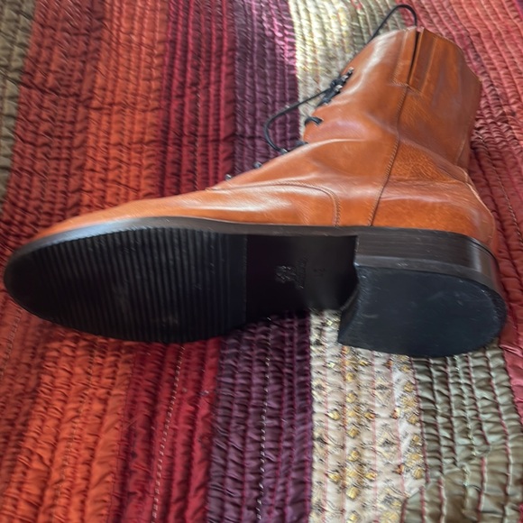 Vintage 90s Joan&David brown stamped Italian leather steampunk style ankle boots - Picture 12 of 16